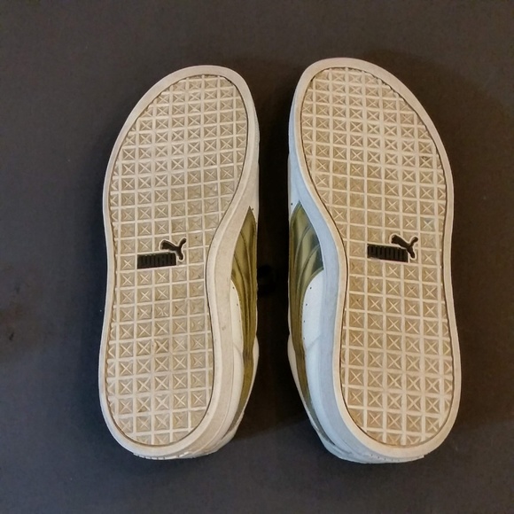 Puma BASKET White/Metallic Mens Sneakers size 11 - Picture 4 of 5